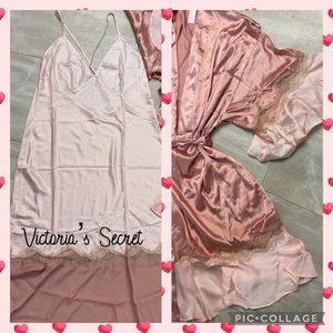 Set of 2 SEXY Victoria’s Secret NWT Lace ‘n Satin Slip/Robe
